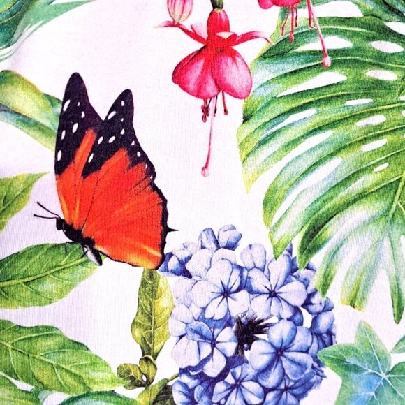 Soft Surroundings Women's 1X Multicolor Tropical Print Tunic 3/4 Sleeve - Picture 7 of 8